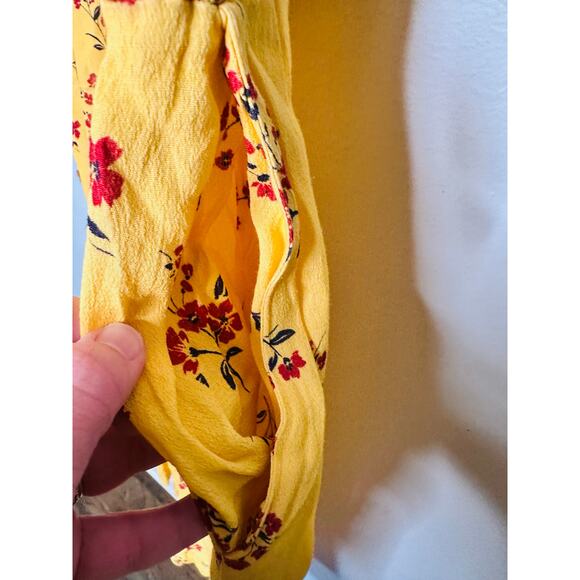 THAKOON Yellow Floral Sleeveless  Back Button Closure Wide Leg Jumpsuit Size 6 - Picture 6 of 16